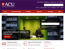 Tablet Screenshot of library.acu.edu.au